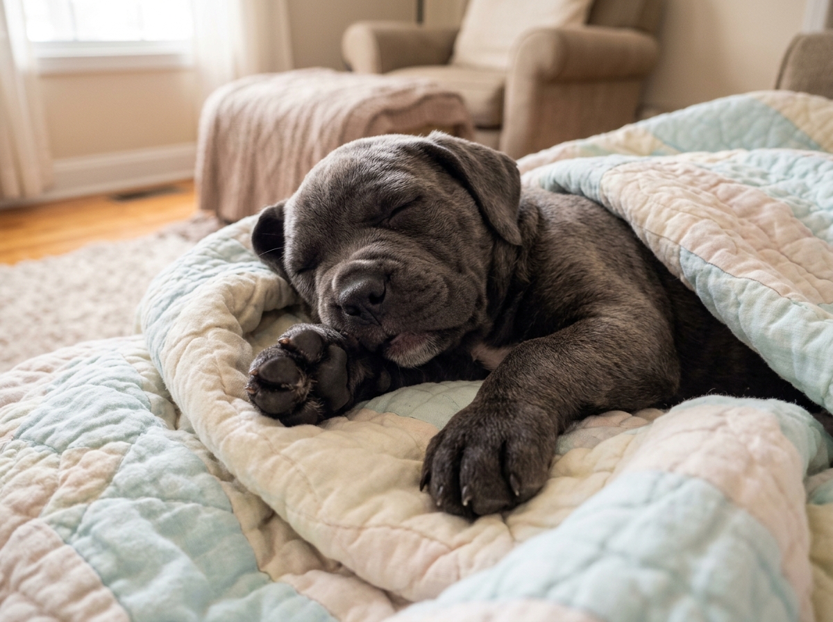 Cachorro Cane Corso Bruno - Collar Verde Menta