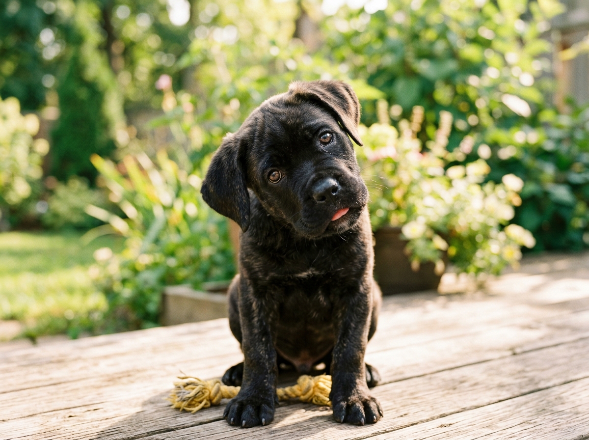 Cachorro Cane Corso Mia - Collar Lila Lavanda