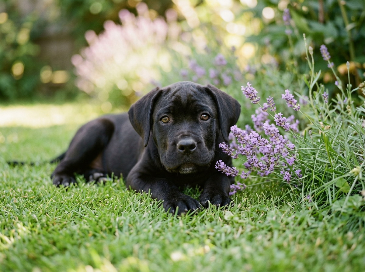 Cachorro Cane Corso Cleo - Collar Naranja Melocotón